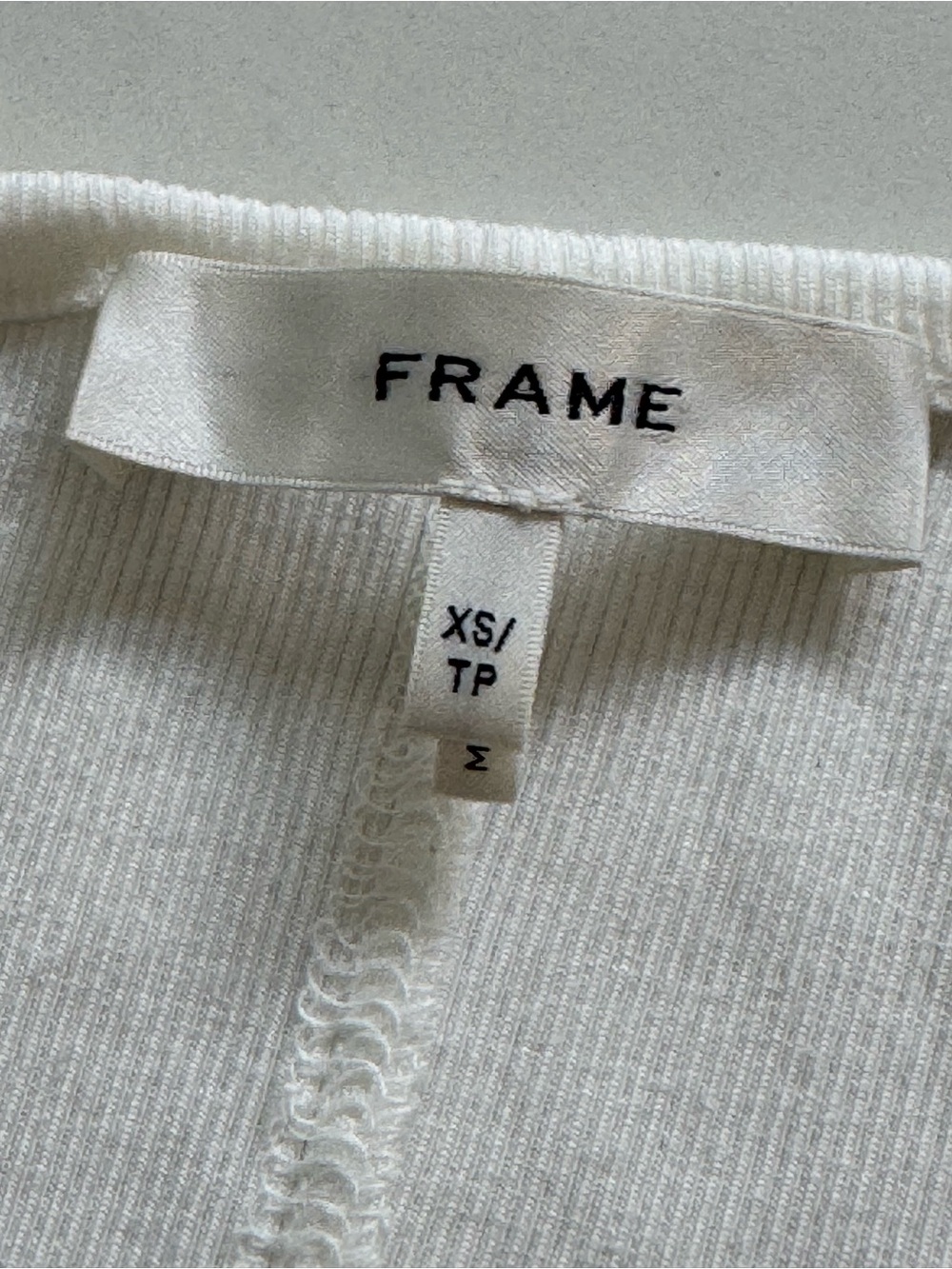 Frame Denim Cream Ribbed Scoop Tank - Picture 2 of 8